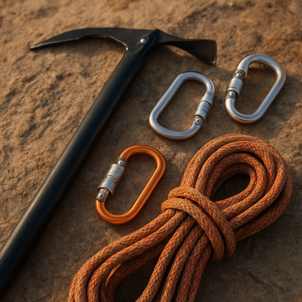 Material técnico de alpinismo sobre roca